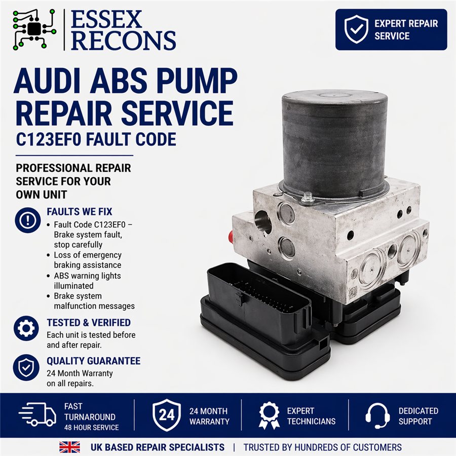 Audi ABS pump repair service — C123EF0 fault code