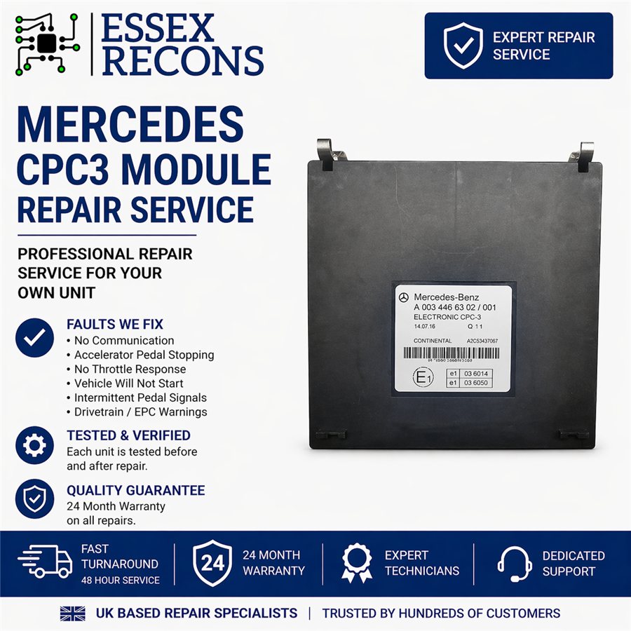 Mercedes CPC3 module repair service — faults we fix, 24 month warranty